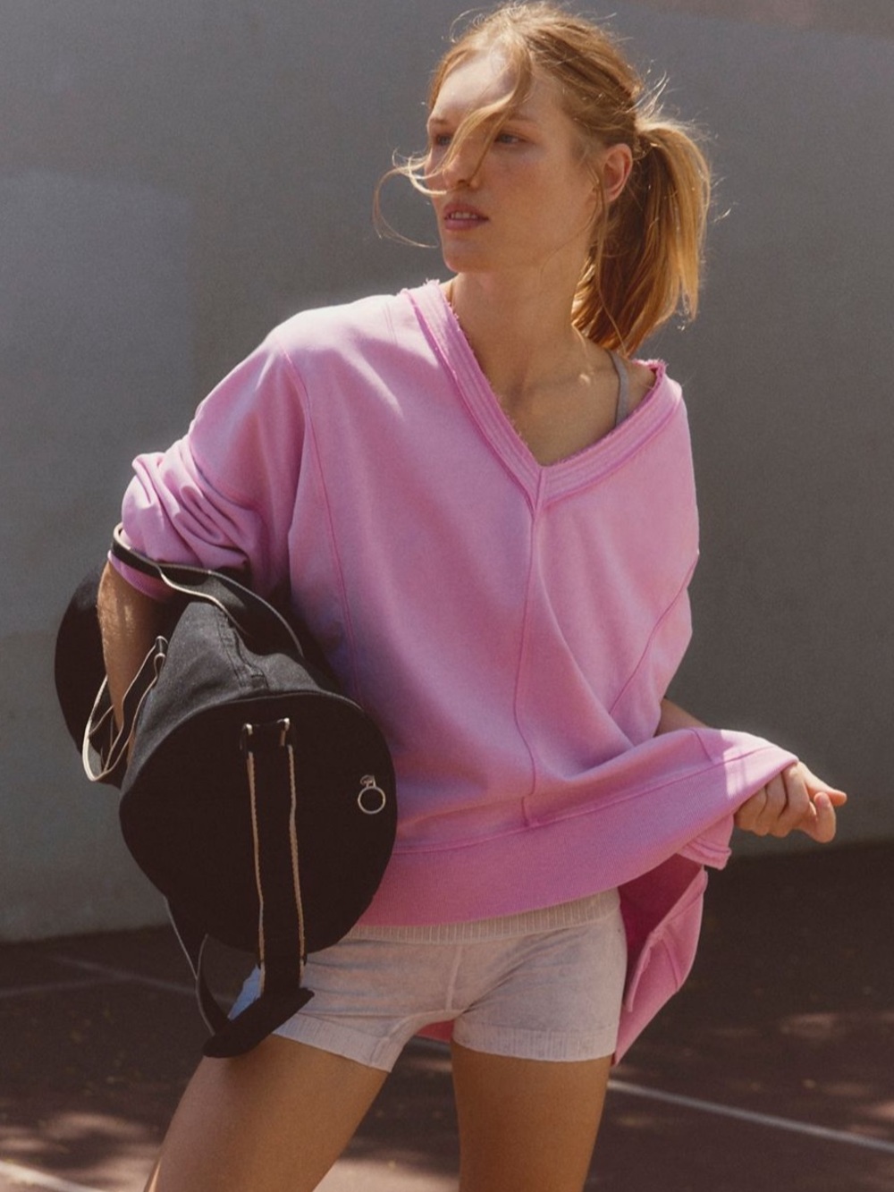 NWT FP Movement x Free People Flow & Groove V-Neck Oversized Sweatshirt